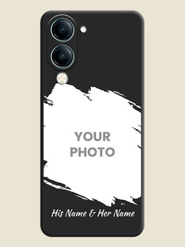 Custom Grunge Brush Strokes on Photo On Space Black Custom Soft Matte Mobile Back Cover - Vivo Y19s - alternate view