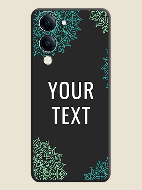 Custom Your Name with Floral Design On Space Black Custom Soft Matte Mobile Back Cover - Vivo Y19s - alternate view