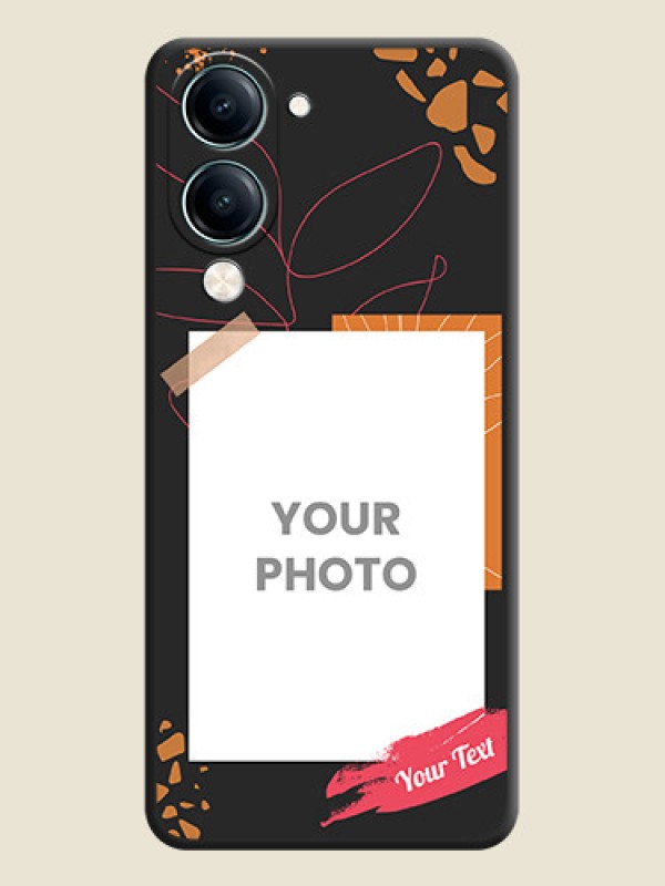 Custom Orange Photo Frame On Space Black Custom Soft Matte Mobile Back Cover - Vivo Y19s - alternate view
