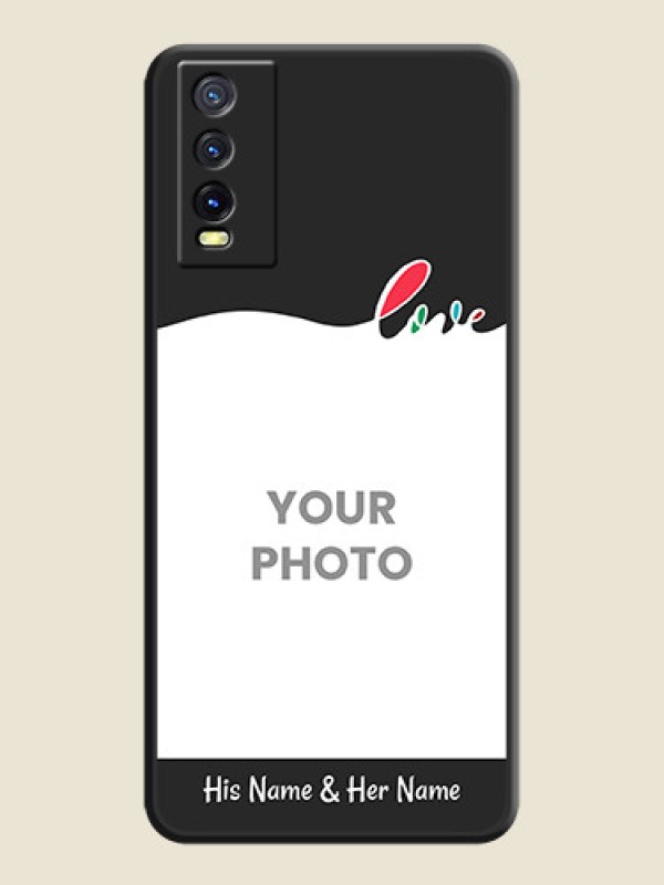 Custom Fall in Love Pattern with Picture on Photo on Space Black Soft Matte Mobile Case - Vivo Y20 - alternate view