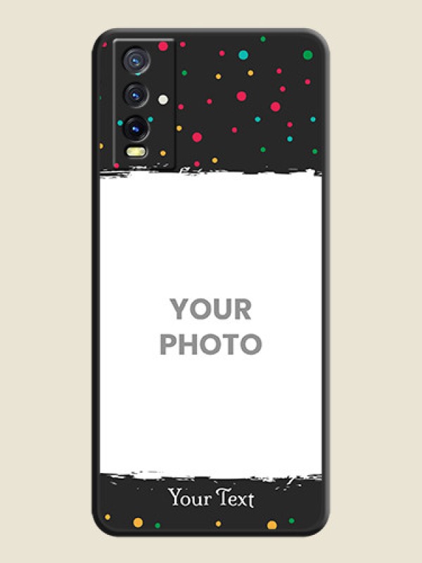 Custom Multicolor Dotted Pattern with Text on Space Black Custom Soft Matte Phone Back Cover - Vivo Y20 - alternate view