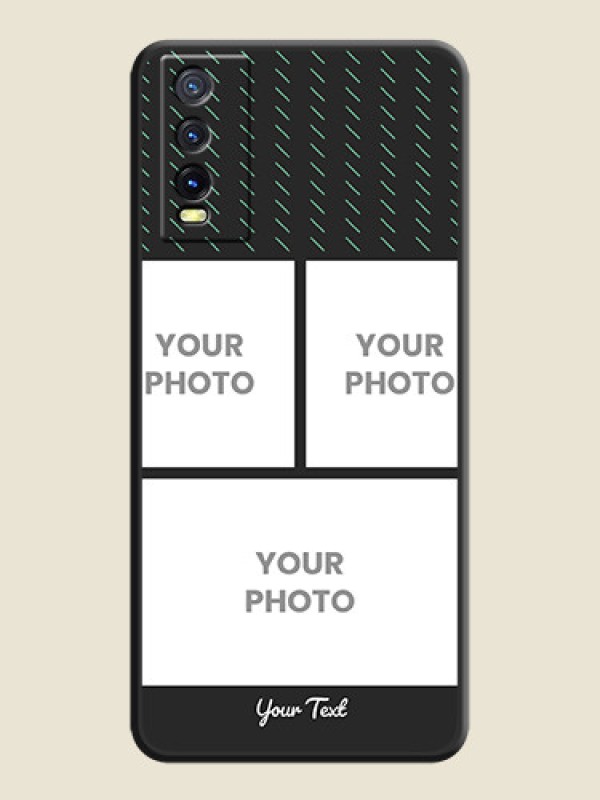 Custom Cross Dotted Pattern with 2 Image Holder  on Personalised Space Black Soft Matte Cases - Vivo Y20 - alternate view