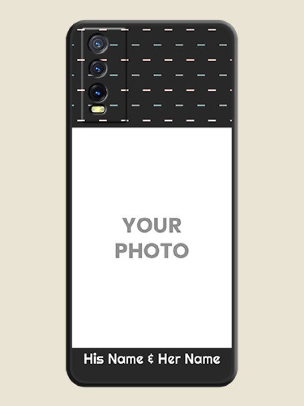 Custom Line Pattern Design with Text on Space Black Custom Soft Matte Phone Back Cover - Vivo Y20 - alternate view
