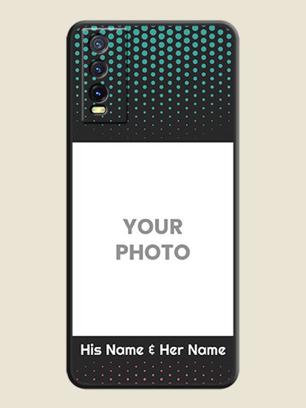 Custom Faded Dots with Grunge Photo Frame and Text on Space Black Custom Soft Matte Phone Cases - Vivo Y20 - alternate view