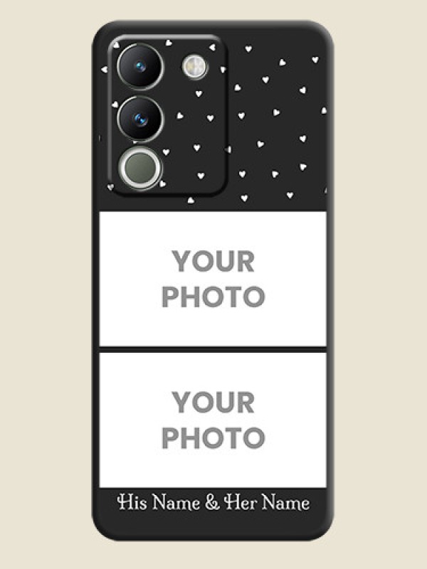 Custom Miniature Love Symbols with Name On Space Black Custom Soft Matte Mobile Back Cover - Vivo Y200 5G - alternate view