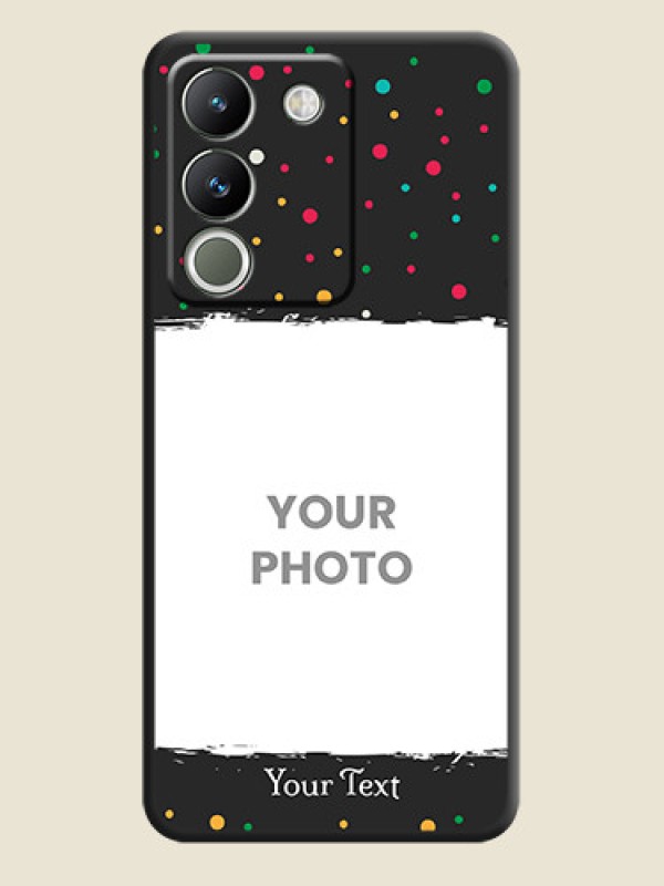 Custom Multicolor Dotted Pattern with Text  On Space Black Custom Soft Matte Mobile Back Cover - Vivo Y200 5G - alternate view