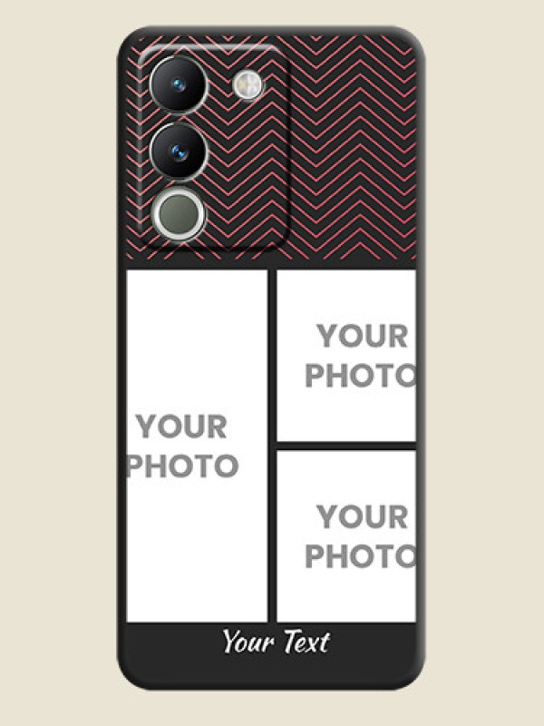 Custom Wave Pattern with 3 Image Holder On Space Black Custom Soft Matte Mobile Back Cover - Vivo Y200 5G - alternate view