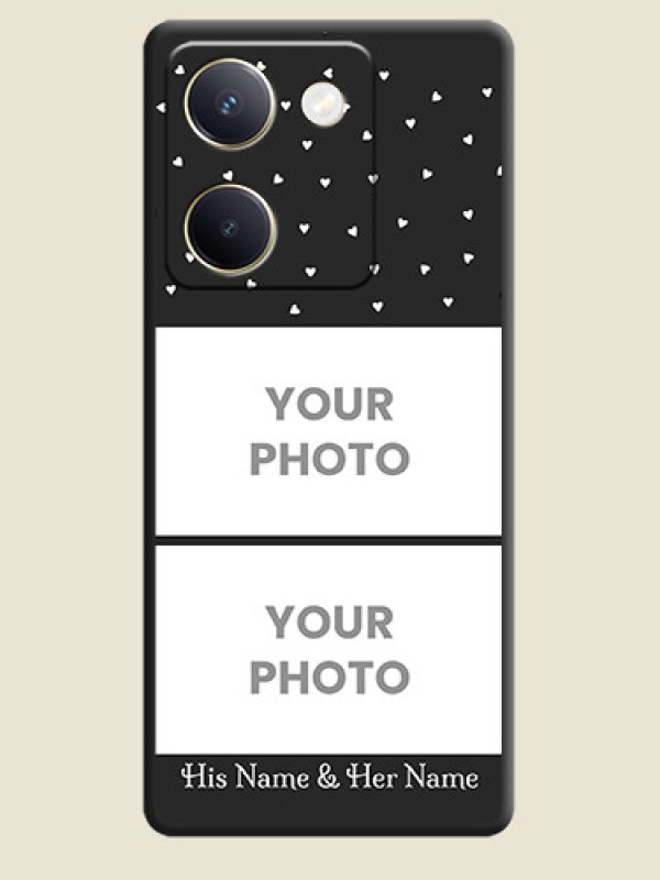 Custom Miniature Love Symbols with Name On Space Black Custom Soft Matte Mobile Back Cover - Vivo Y200 Pro 5G - alternate view