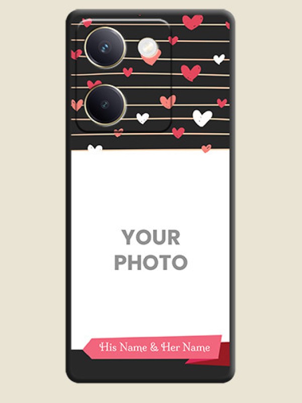 Custom Love Pattern with Name on Pink Ribbon  on Photo On Space Black Custom Soft Matte Mobile Back Cover - Vivo Y200 Pro 5G - alternate view