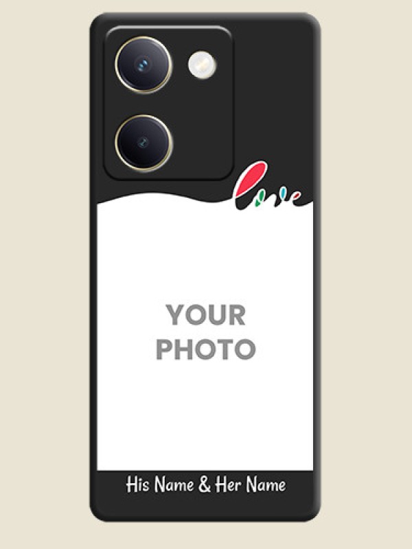 Custom Fall in Love Pattern with Picture on Photo On Space Black Custom Soft Matte Mobile Back Cover - Vivo Y200 Pro 5G - alternate view