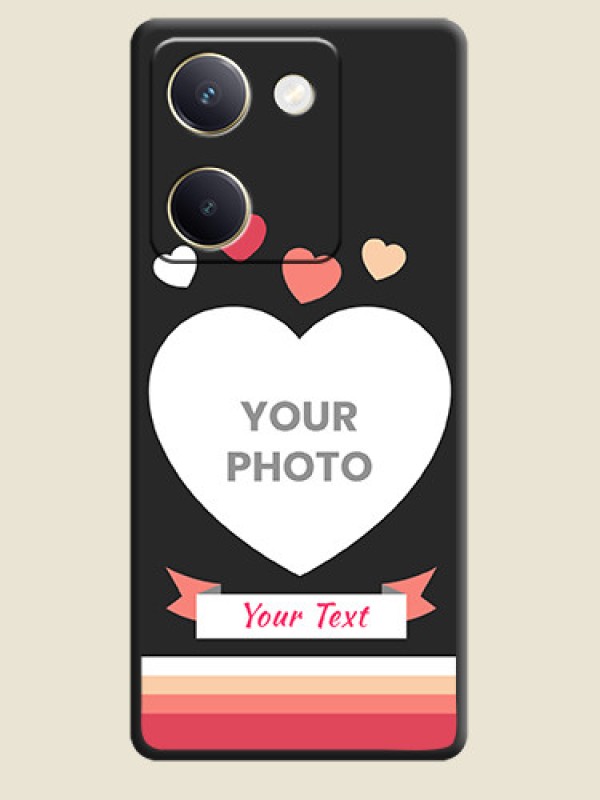 Custom Love Shaped Photo with Colorful Stripes On Space Black Custom Soft Matte Mobile Back Cover - Vivo Y200 Pro 5G - alternate view