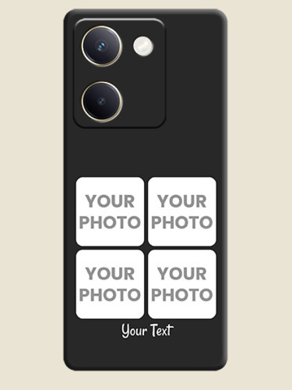 Custom Floral Art with 6 Image Holder on Photo On Space Black Custom Soft Matte Mobile Back Cover - Vivo Y200 Pro 5G - alternate view