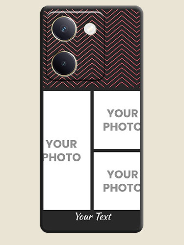 Custom Wave Pattern with 3 Image Holder On Space Black Custom Soft Matte Mobile Back Cover - Vivo Y200 Pro 5G - alternate view