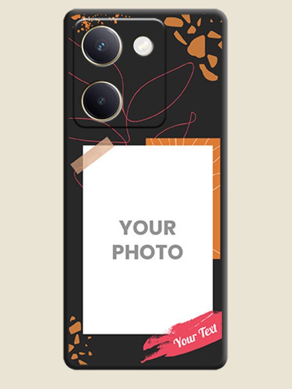Custom Orange Photo Frame On Space Black Custom Soft Matte Mobile Back Cover - Vivo Y200 Pro 5G - alternate view