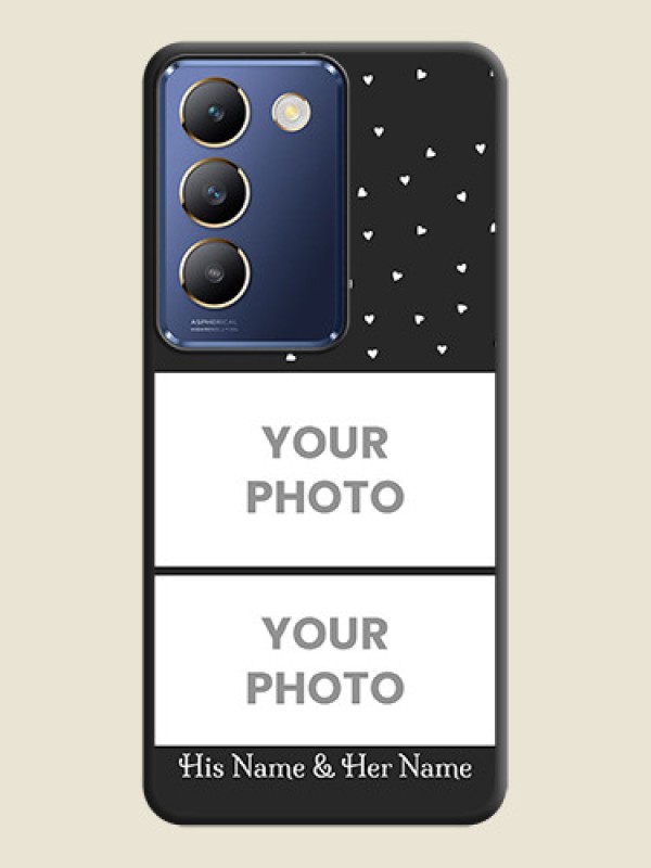 Custom Miniature Love Symbols with Name on Space Black Custom Soft Matte Back Cover - Vivo Y200E 5G - alternate view