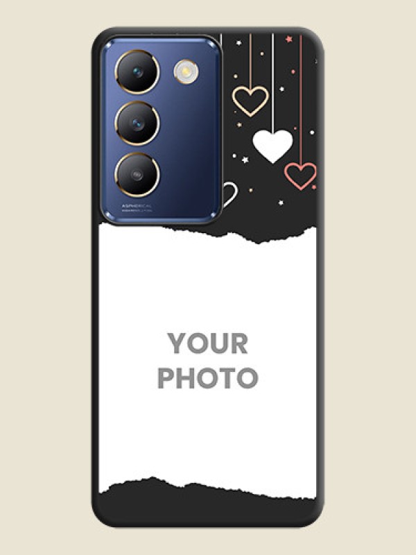 Custom Love Hangings with Splash Wave Picture on Space Black Custom Soft Matte Phone Back Cover - Vivo Y200E 5G - alternate view