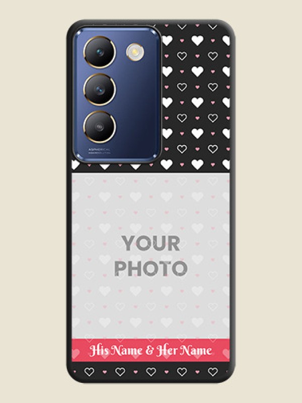 Custom White Color Love Symbols with Text Design - Photo on Space Black Soft Matte Phone Cover - Vivo Y200E 5G - alternate view