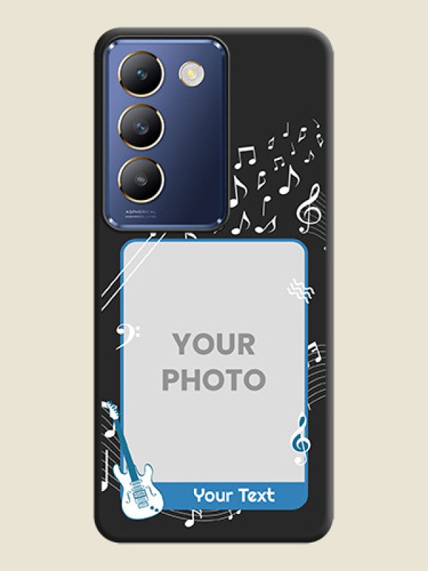 Custom Musical Theme Design with Text - Photo on Space Black Soft Matte Mobile Case - Vivo Y200E 5G - alternate view