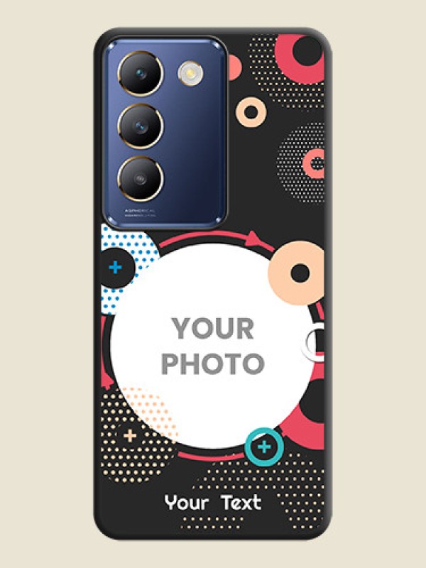 Custom Multicoloured Round Image on Personalised Space Black Soft Matte Cases - Vivo Y200E 5G - alternate view