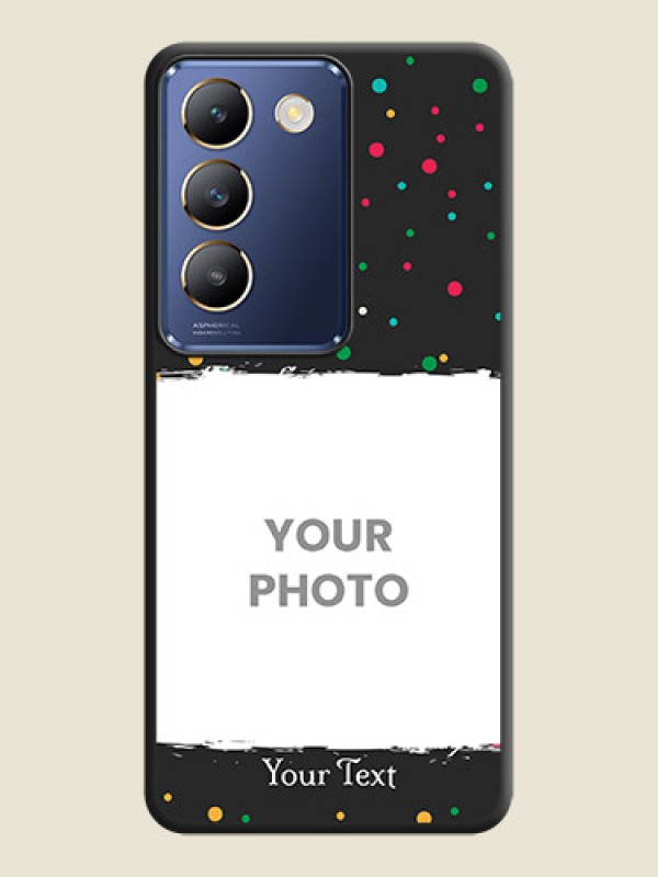 Custom Multicolor Dotted Pattern with Text on Space Black Custom Soft Matte Phone Back Cover - Vivo Y200E 5G - alternate view
