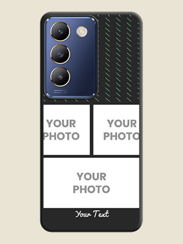 Custom Cross Dotted Pattern with 2 Image Holder on Personalised Space Black Soft Matte Cases - Vivo Y200E 5G - alternate view