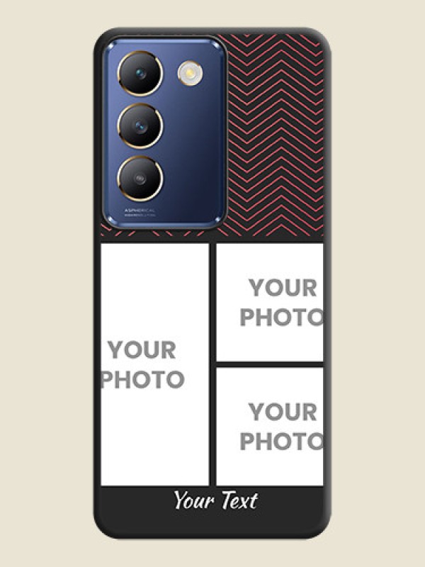 Custom Wave Pattern with 3 Image Holder on Space Black Custom Soft Matte Back Cover - Vivo Y200E 5G - alternate view