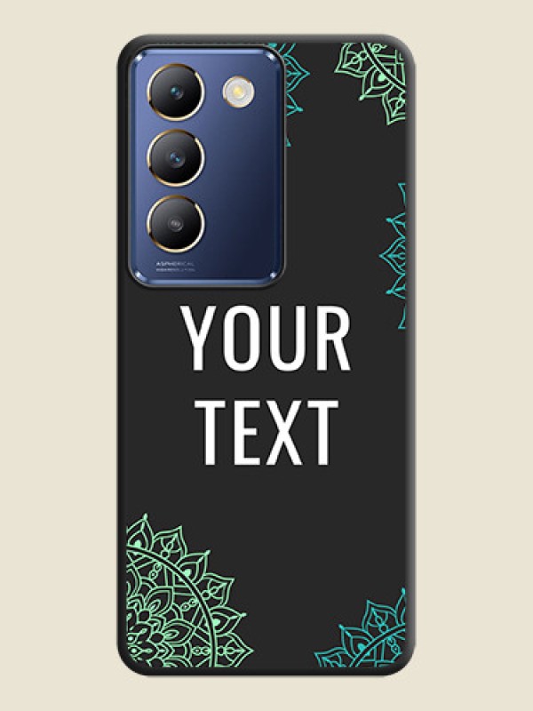 Custom Your Name with Floral Design on Space Black Custom Soft Matte Back Cover - Vivo Y200E 5G - alternate view