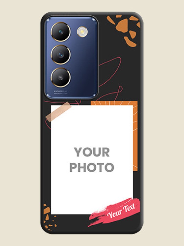 Custom Orange Photo Frame on Space Black Custom Soft Matte Phone Back Cover - Vivo Y200E 5G - alternate view