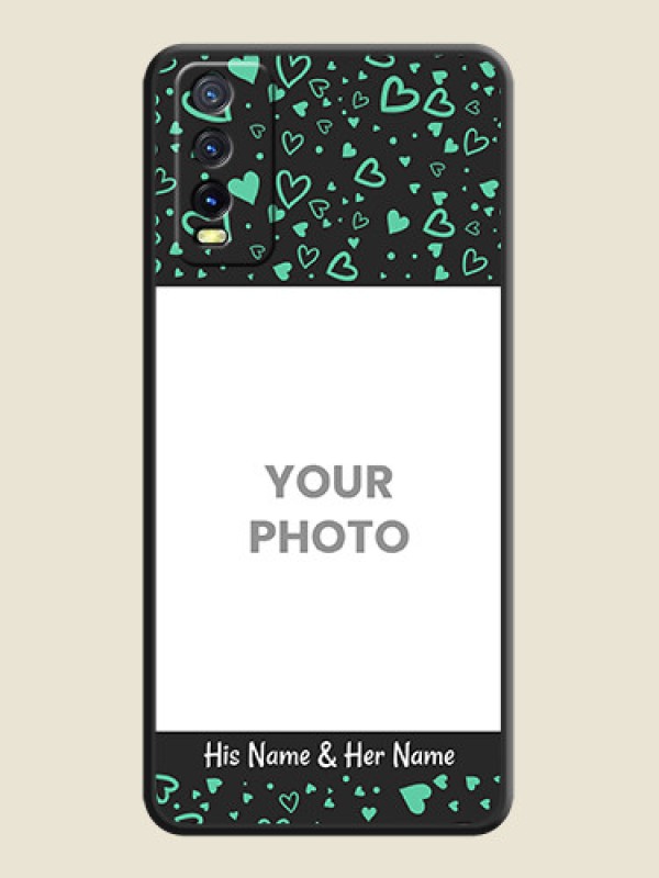 Custom Sea Green Indefinite Love Pattern on Photo on Space Black Soft Matte Mobile Cover - Vivo Y20A - alternate view