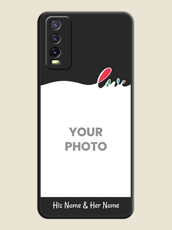 Custom Fall in Love Pattern with Picture on Photo on Space Black Soft Matte Mobile Case - Vivo Y20A - alternate view