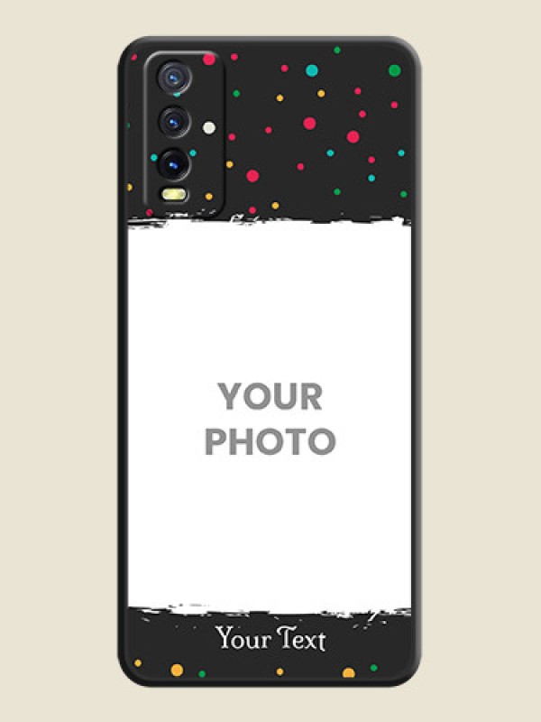 Custom Multicolor Dotted Pattern with Text on Space Black Custom Soft Matte Phone Back Cover - Vivo Y20A - alternate view