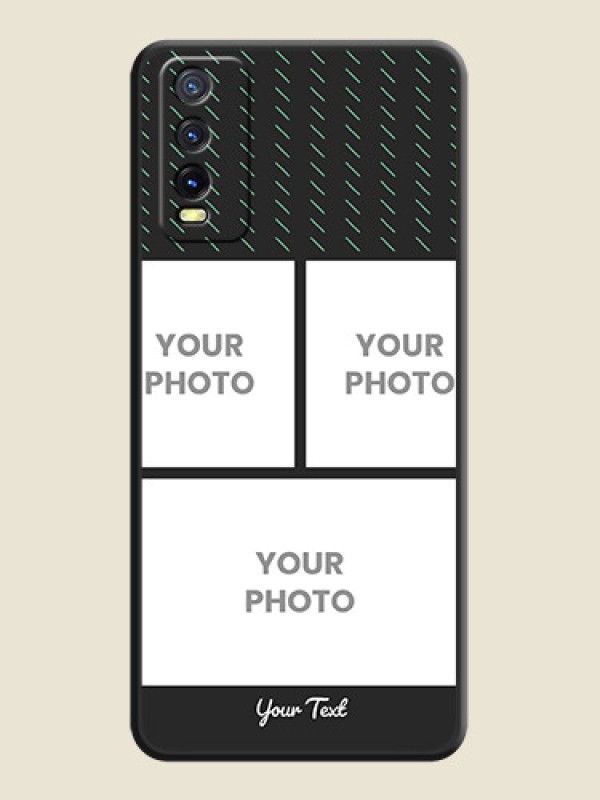 Custom Cross Dotted Pattern with 2 Image Holder  on Personalised Space Black Soft Matte Cases - Vivo Y20A - alternate view