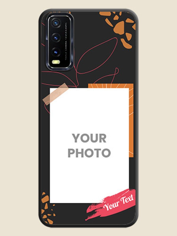 Custom Orange Photo Frame on Space Black Custom Soft Matte Phone Back Cover - Vivo Y20A - alternate view