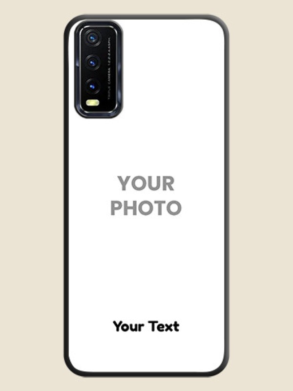Custom Full Single Pic Upload With Text On Space Black Personalized Soft Matte Phone Covers -Vivo Y20A - alternate view