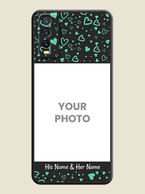 Custom Sea Green Indefinite Love Pattern on Photo on Space Black Soft Matte Mobile Cover - Vivo Y20G - alternate view