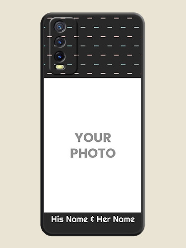 Custom Line Pattern Design with Text on Space Black Custom Soft Matte Phone Back Cover - Vivo Y20G - alternate view