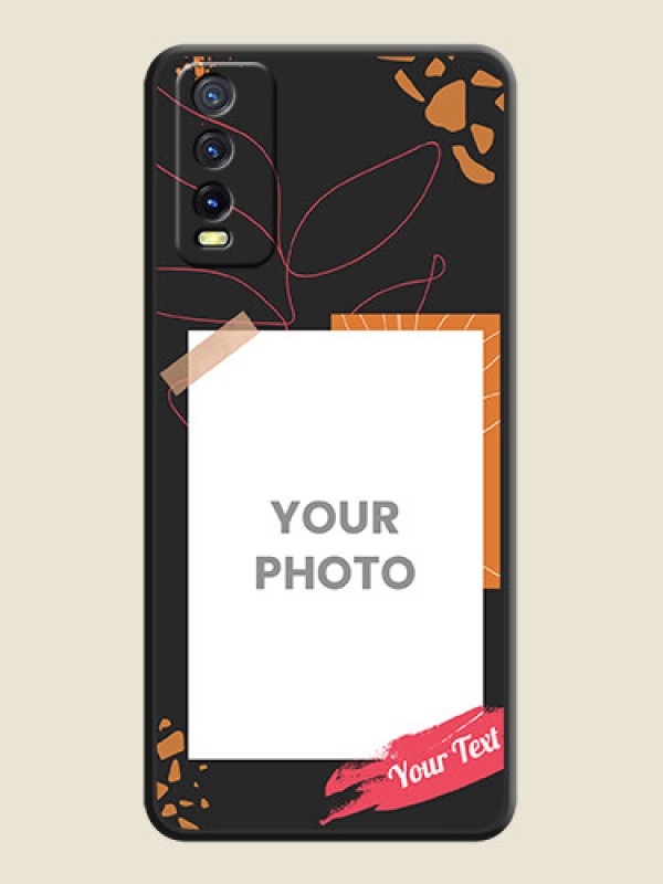 Custom Orange Photo Frame on Space Black Custom Soft Matte Phone Back Cover - Vivo Y20G - alternate view