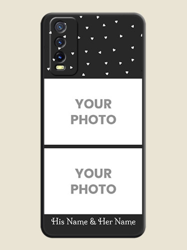 Custom Miniature Love Symbols with Name on Space Black Custom Soft Matte Back Cover - Vivo Y20i - alternate view