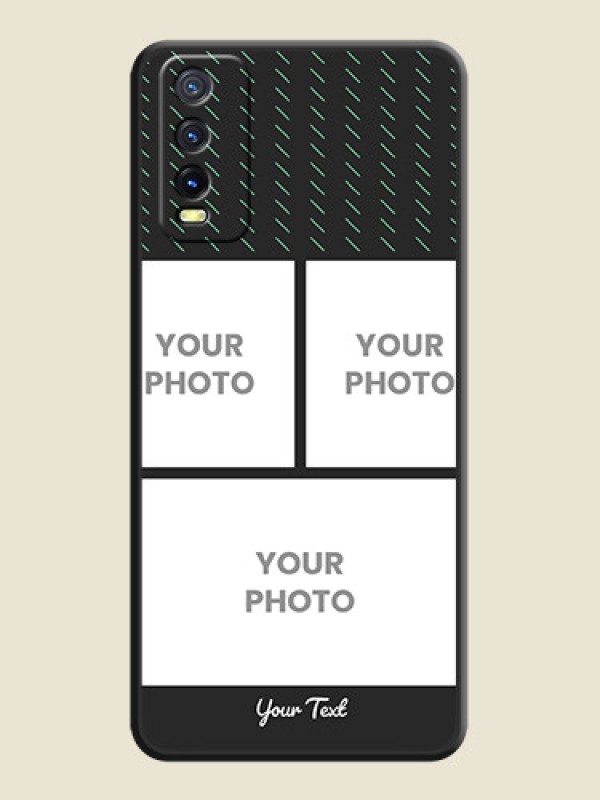 Custom Cross Dotted Pattern with 2 Image Holder  on Personalised Space Black Soft Matte Cases - Vivo Y20i - alternate view