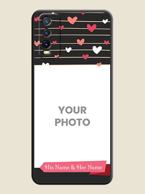 Custom Love Pattern with Name on Pink Ribbon  on Photo on Space Black Soft Matte Back Cover - Vivo Y20T - alternate view