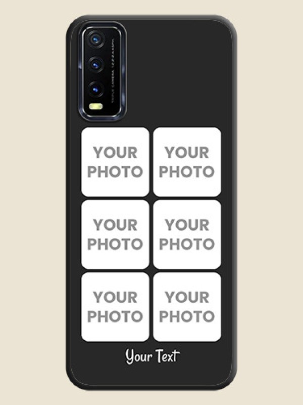 Custom Floral Art with 6 Image Holder on Photo on Space Black Soft Matte Mobile Case - Vivo Y20T - alternate view