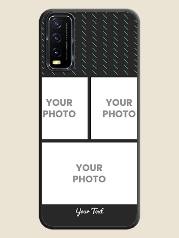 Custom Cross Dotted Pattern with 2 Image Holder  on Personalised Space Black Soft Matte Cases - Vivo Y20T - alternate view