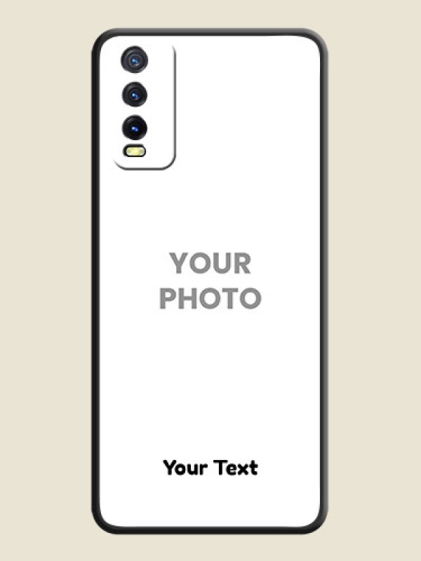 Custom Full Single Pic Upload With Text On Space Black Personalized Soft Matte Phone Covers -Vivo Y20T - alternate view