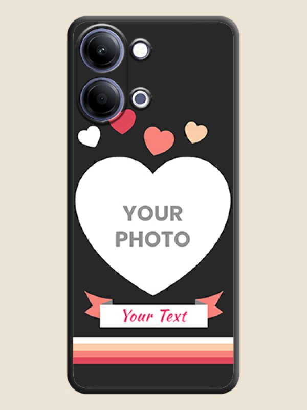 Custom Love Shaped Photo with Colorful Stripes On Space Black Custom Soft Matte Mobile Back Cover - Vivo Y21 5G - alternate view