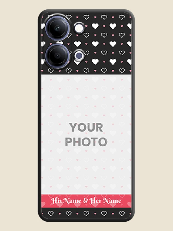 Custom White Color Love Symbols with Text Design on Photo On Space Black Custom Soft Matte Mobile Back Cover - Vivo Y21 5G - alternate view