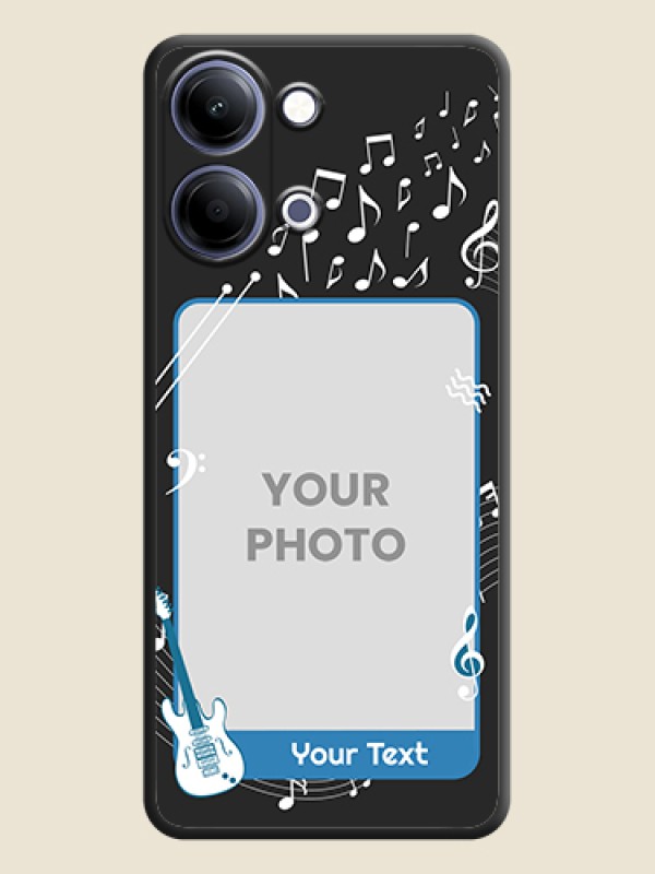 Custom Musical Theme Design with Text on Photo On Space Black Custom Soft Matte Mobile Back Cover - Vivo Y21 5G - alternate view