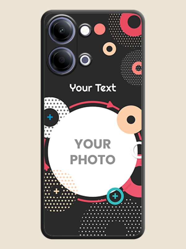 Custom Multicoloured Round Image On Space Black Custom Soft Matte Mobile Back Cover - Vivo Y21 5G - alternate view