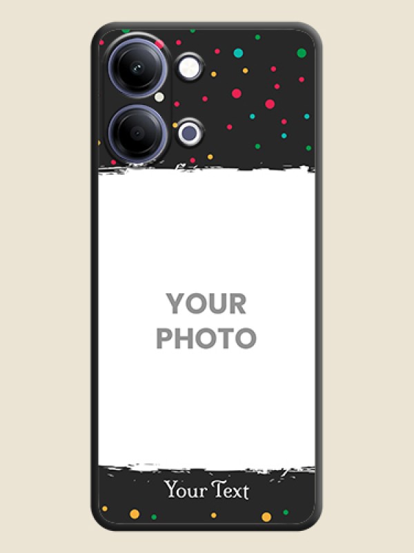 Custom Multicolor Dotted Pattern with Text On Space Black Custom Soft Matte Mobile Back Cover - Vivo Y21 5G - alternate view
