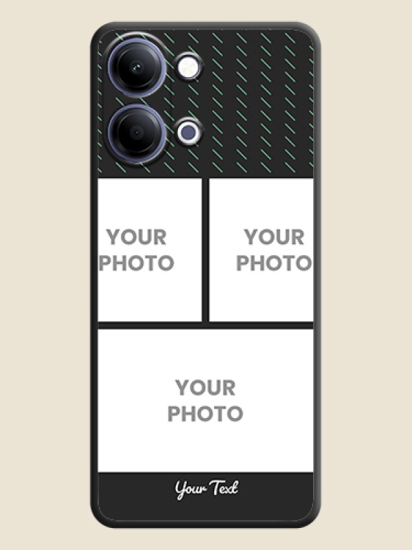 Custom Cross Dotted Pattern with 2 Image Holder On Space Black Custom Soft Matte Mobile Back Cover - Vivo Y21 5G - alternate view