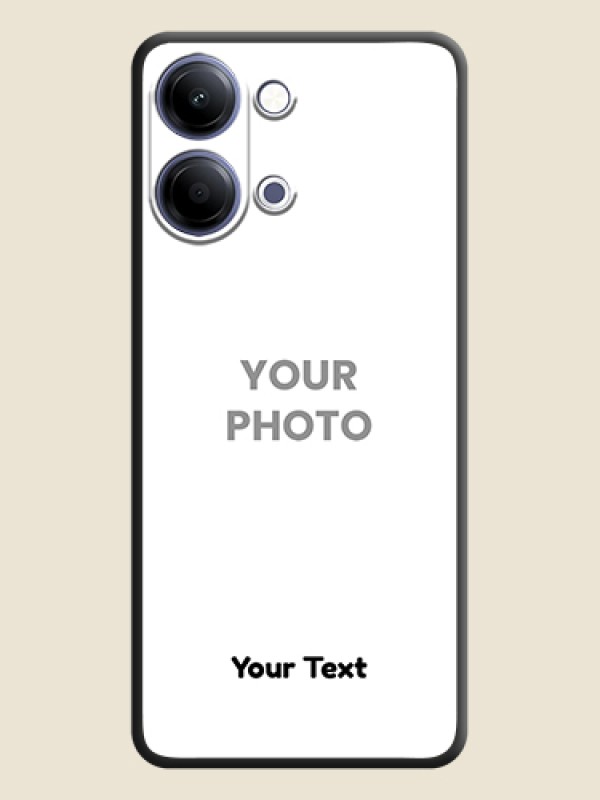 Custom Full Single Pic Upload With Text On Space Black Custom Soft Matte Mobile Back Cover - Vivo Y21 5G - alternate view